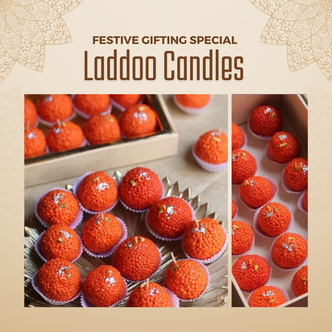 Festive Gifting Special Laddoo Candles (Set of 4)