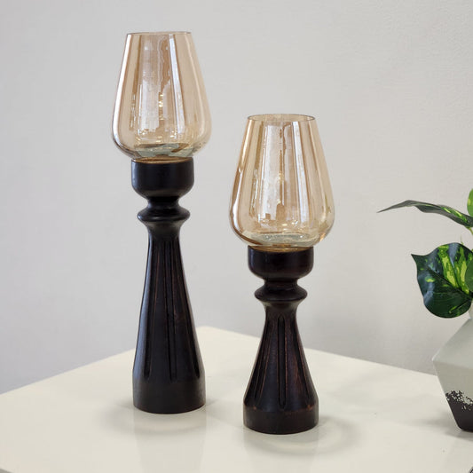 Noir Splendor Candle Holder Set