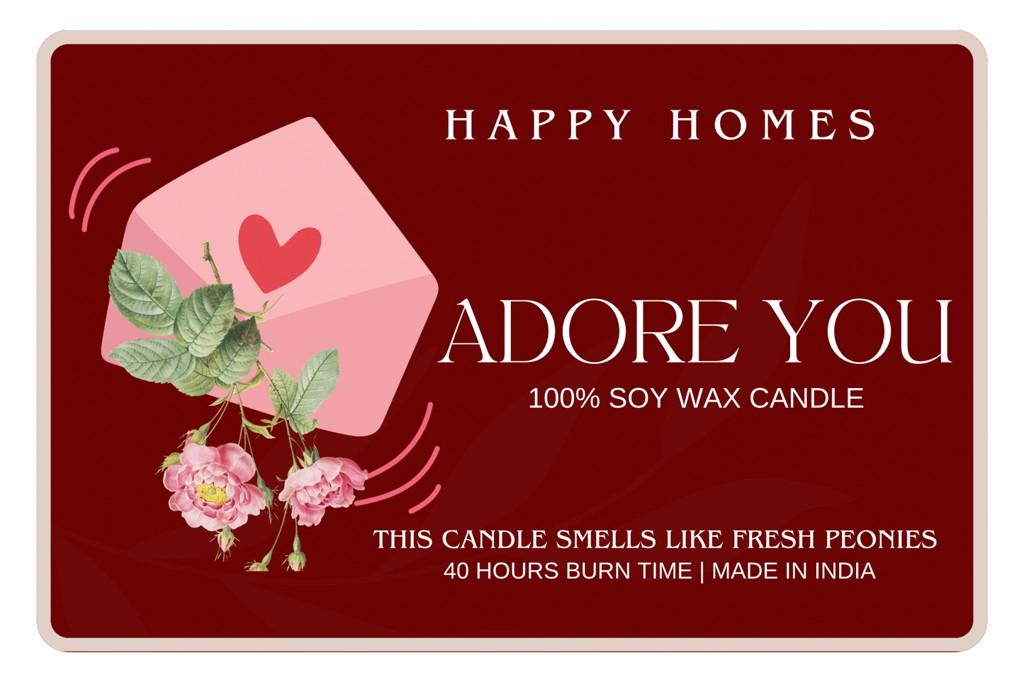 Adore You | Fresh Peonies | Scented Soy Wax Candle