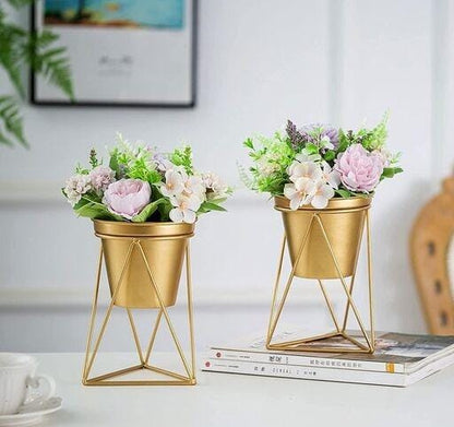 Golden Planters (Set of 2)