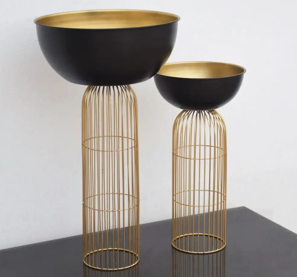 Black & Gold Planter (Set of 2)